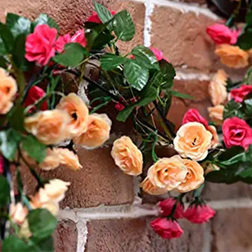 Wholesale Artificial Rose Vine Flowers Starry Moon Lights Waterproof Artificial flower Hanging Ivy Home Wedding Party Garden