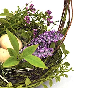 Real Touch Easter Wreath Artifical Plant Spring Wreath Decorative Egg  With Berry Wreath
