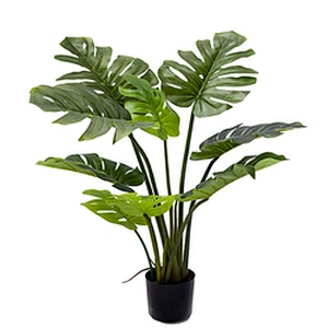 Wholesale Plastic Big Leaf Green Monstera Curvature Artificial Plant Monstera Tree