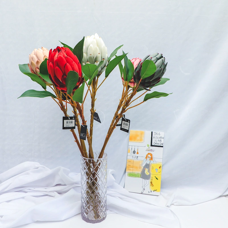 Wholesale Fashion Christmas Decorations Protea-Q green Artificial Flowers 70cm Golden Flowers Protea-Q green Flowers
