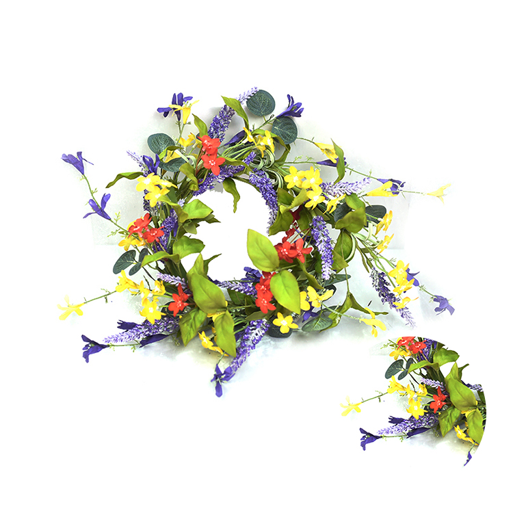 Arts And Crafts Hand Wrapped Spring Floral wreath 17cm artificial spring Lavender eucalyptus wreath