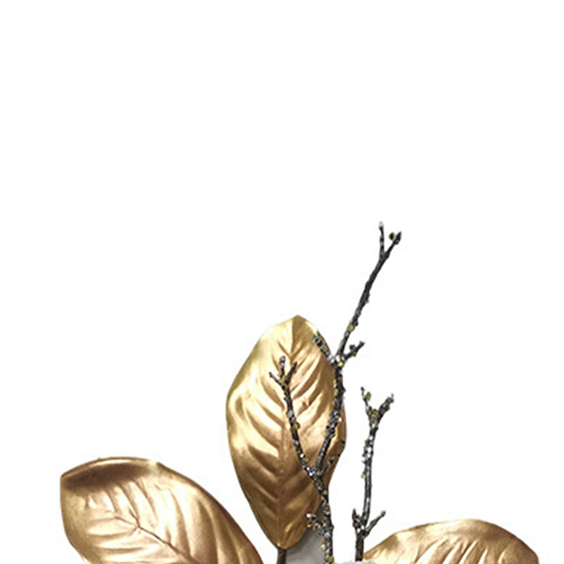 Christmas Large Glitter Spray Leaves New Pick Artificial Real Touch Magnolia Leaves