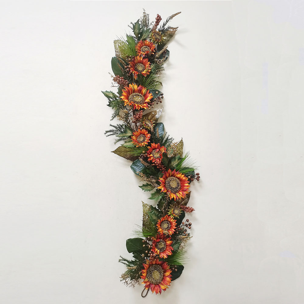 Custom sign wholesale home artificial silk flowers spray with white berry flowers artificial faux flower