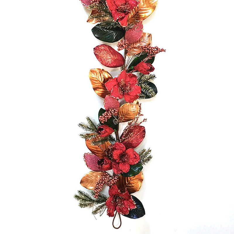 Hand Wrapped Floral with berry Artificial flowers 182.9cm Christmas decorations Artificial flowers