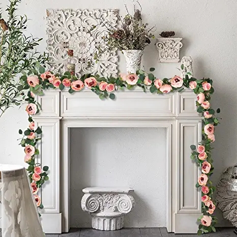 Decor Artificial Flowers Garland Eucalyptus Garland Peonies Artificial Flowers Faux Flower Vines Wall Hanging Wedding Party