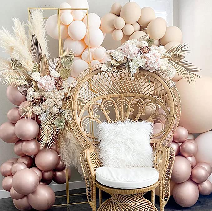 Hot selling Home Decor Rose Gold Metallic Balloons Arch Pampas Grass Natural Pampas Grass Wedding Outdoor Decorations