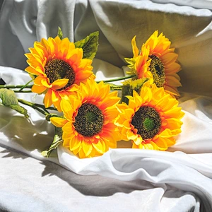 Spring arts artificial leaves Sunflower yellow Flowers Wreath Real summer artificial Sunflower yellow