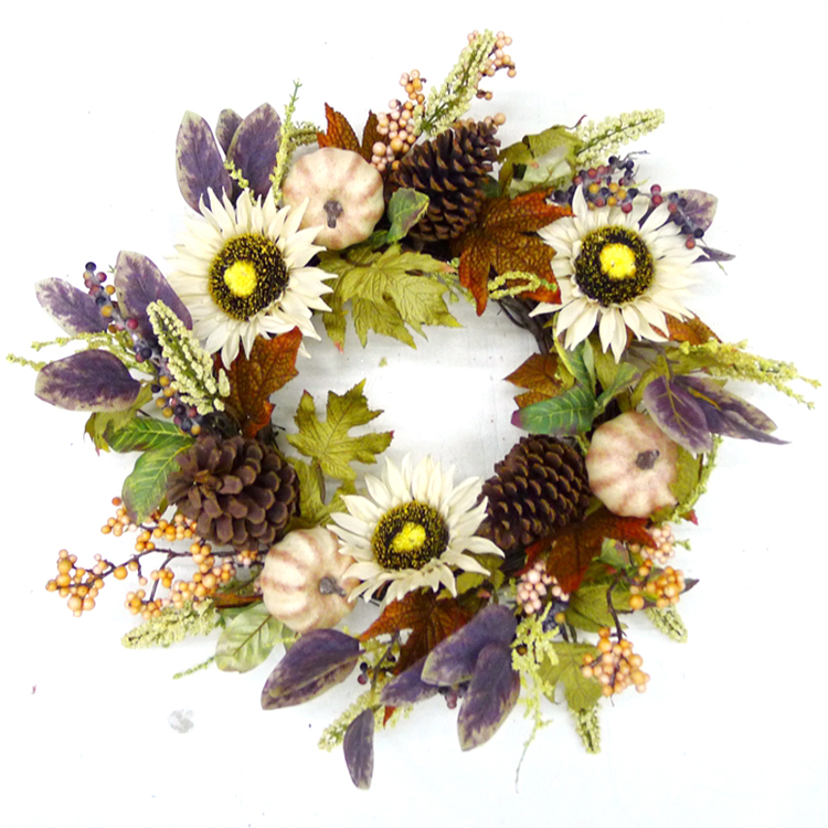 China Supplies Wholesale Low Cost Christmas Outdoor Decoration Artificial Flower Wreath
