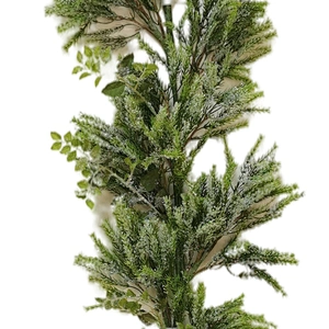 Arts And Crafts 182.88cm green garland Pine needles and leaves artificial decorative garland