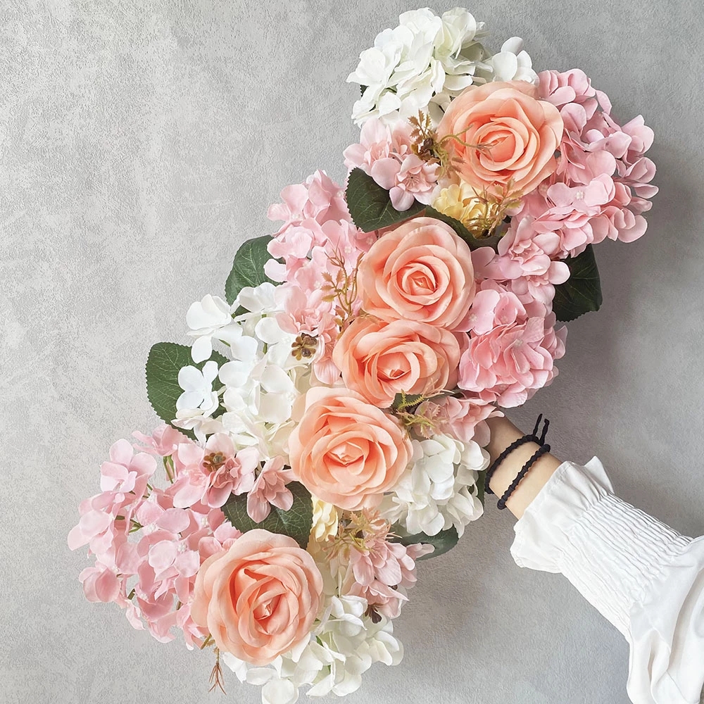 50CM Wedding Arch Flower Wall Arrangement Party Supplies Silk Artificial Rose Row Backdrop Home Table Center Decorative Flower