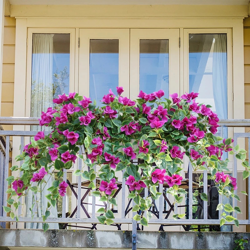 Hanging Silk Morning Glory Flower Vine Wedding Garden Decor Plant Vibrantly Color Wall Decor Artificial Flower