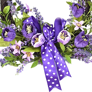 Natural home decoration plant wreath Arts And Crafts Lilac wreath with silver dollar Faux Flower Realistic
