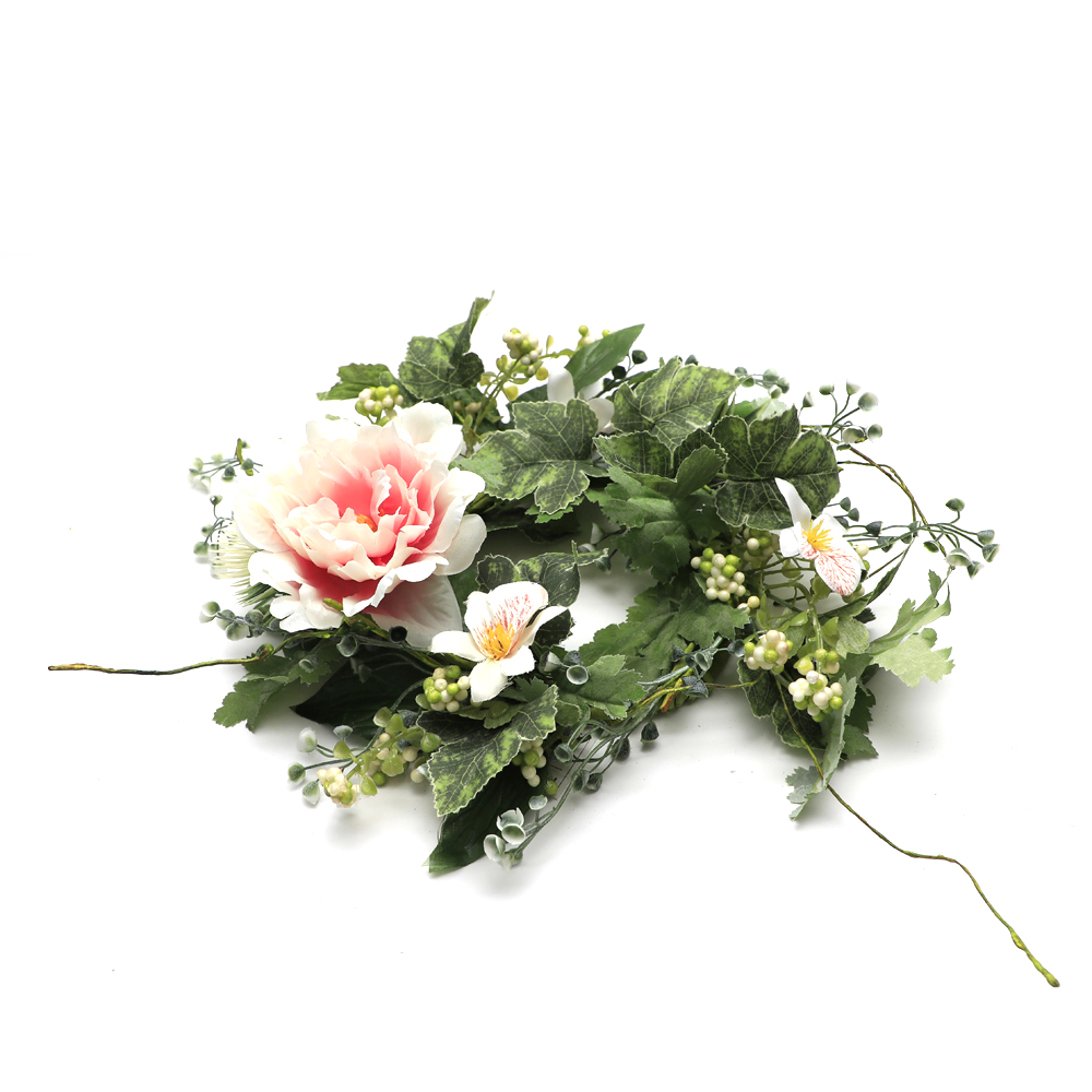 New Design Poppy asst Wild mixed flower wreath 36CM Arts And Crafts Real Touch Wreath Faux Flower