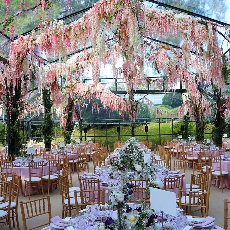 Artificial Wisteria Flowers Wisteria Artificial Vine Hanging Garland Silk Flowers String Home Party Wedding Garden Decor