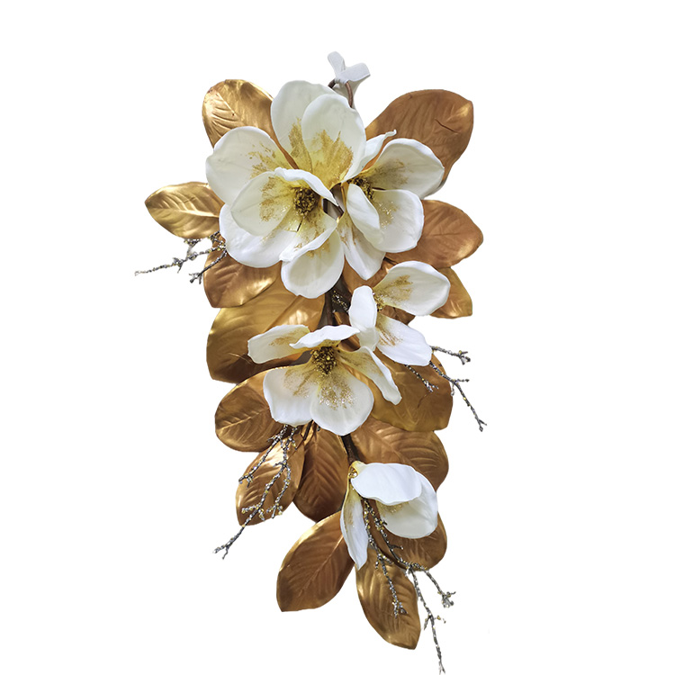 Christmas Decorations Artifical Glitter Plant Bundle Fashion Plastic Magnolia Leaves Bundle
