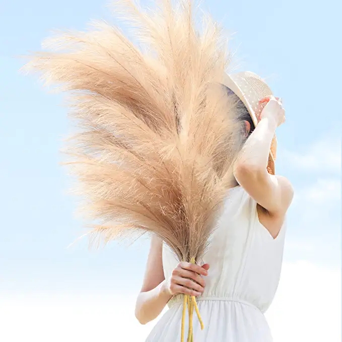 Wholesale cheap Faux Pampas Grass Decor Tall and Long Pampas Grass for Floor Vase decor