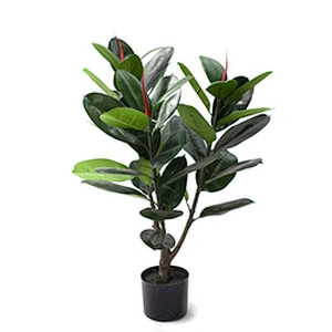 Most Popular Factory Supply fabric artificial rubber tree leaves artificial greenery rubber plant