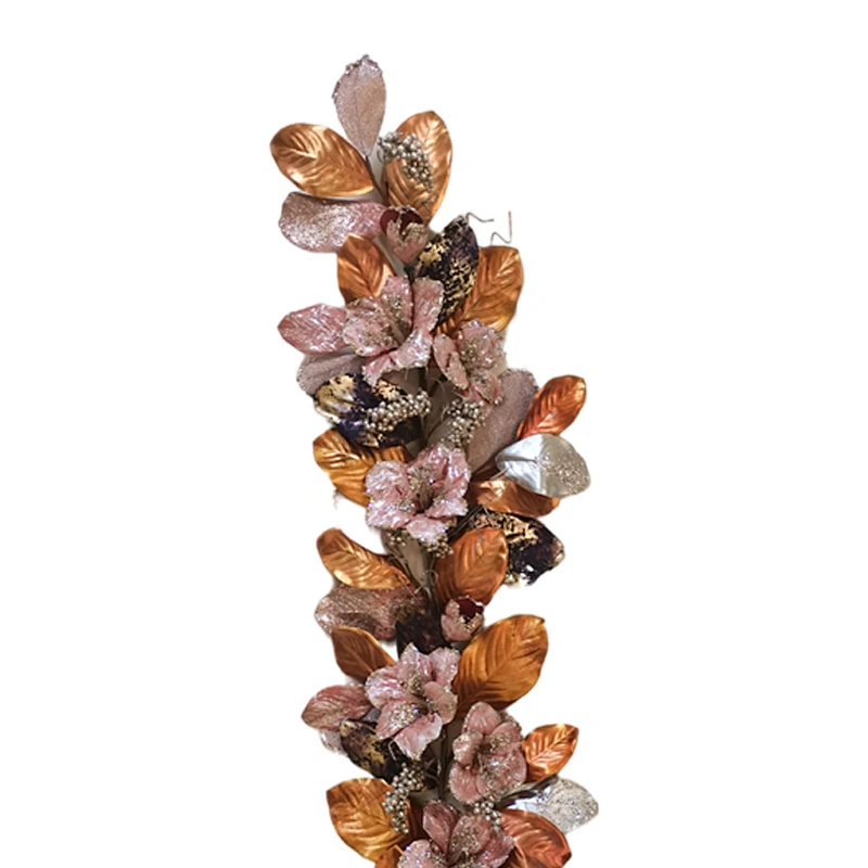 Christmas decorations glitter garland 182.88cm leaves with decoration simulation wreath
