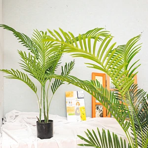 Wholesale Fashion Home Decor Evergreen Artificial Areca Palm Leaf Indoor Decoration Fan Areca Palm Tree Seed