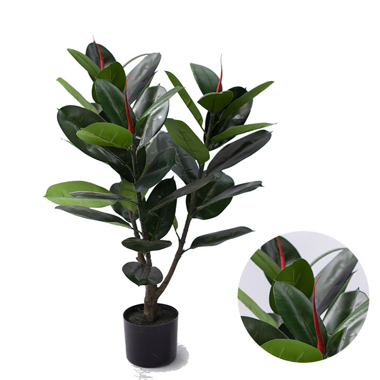 Most Popular Factory Supply fabric artificial rubber tree leaves artificial greenery rubber plant