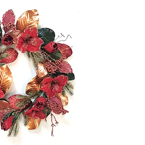 Pine needles and leaves Artificial flowers 76.2/45.7cm spray with white berry Artificial flowers Hand Wrapped Floral