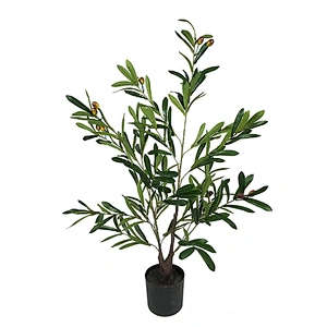 Popular fashion polyester plastic iron artificial oliver tree artificial oliver tree plant for garden decoration