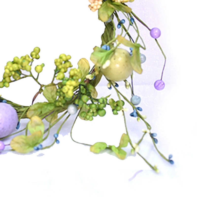 Arts And Crafts Easter party decorative Hand Wrapped Wreath Spring Floral Egg Wreath with Berry