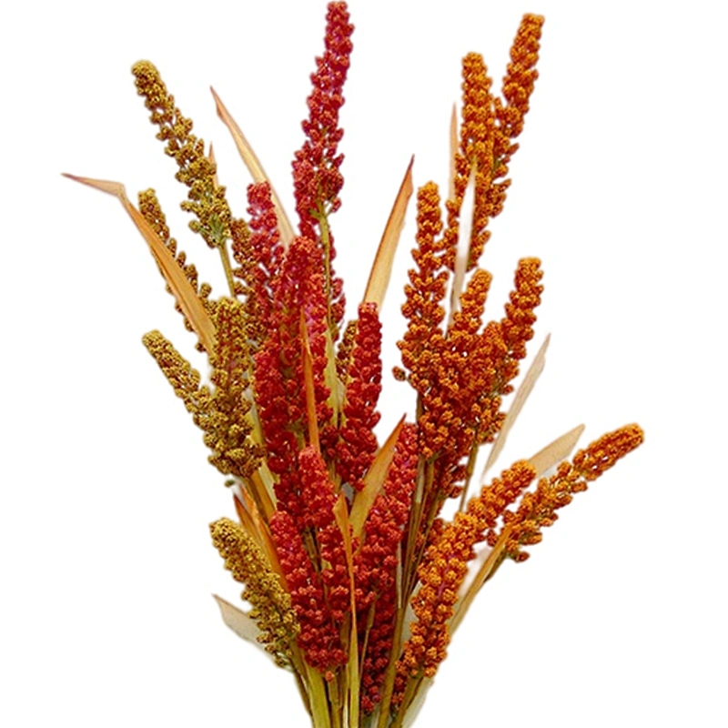 Custom Sign Wholesale Home Door Decorations 82cm Red And Yellow Artificial Flowers Artificial Wheat Spray