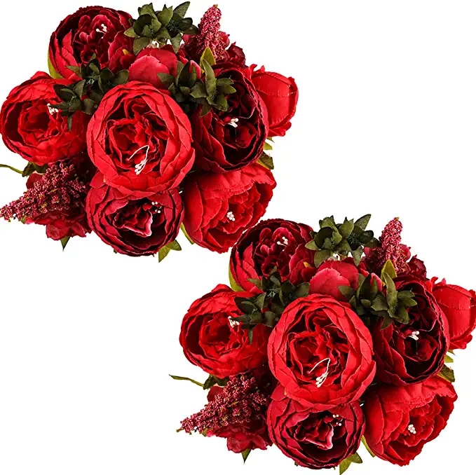 Wholesale Artificial Flowers Vintage Artificial Peony Silk Flowers Bouquet for Decoration