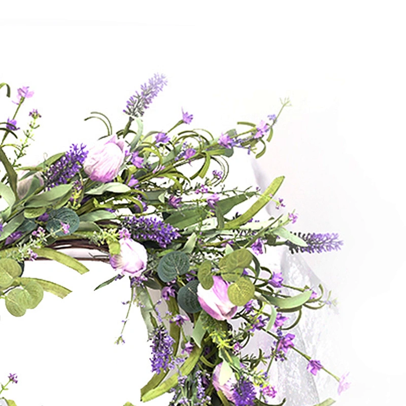 Colorful Luxury Real Touch handmade Wreath Arts And Crafts Daisy Wreath with Fern Faux Flower Realistic