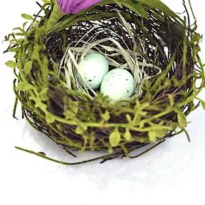 Factory Supply Easter Tulip Lavender Basket Spring Floral Egg With Tulip Bird Nest Basket