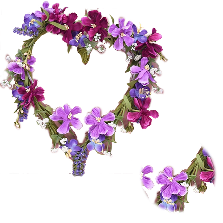 Ornamental Luxury Mother's Day Gift Heart shape wreath Natural artifical spring wreath
