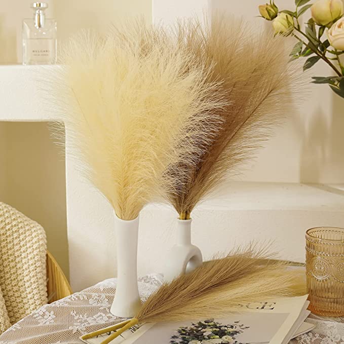 Decor Faux Pampas Grass Small Fluffy Artificial Pompous Pampas Grass Large Branches Wedding Decor