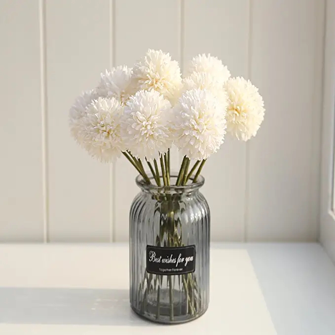 Artificial Chrysanthemum Ball Flowers Hydrangea Arrangement Bouquet Present Artificial Flowers Decor for Home Wedding