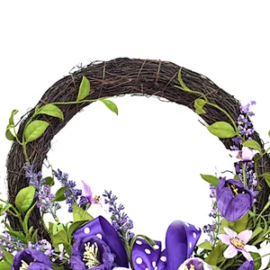 Natural home decoration plant wreath Arts And Crafts Lilac wreath with silver dollar Faux Flower Realistic