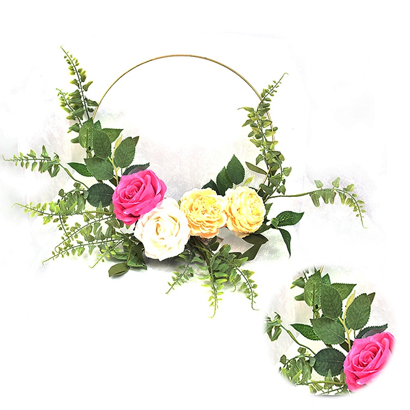 Real Touch Hand wrapped Arts And Crafts wreath decorations Rose with Silver Dollar wreath