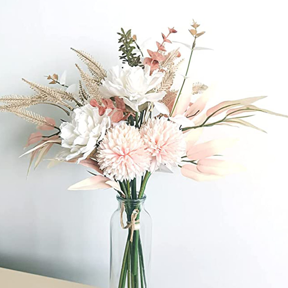Decoration Artificial Flowers Chrysanthemum Ball White Artificial Flowers Bouquets Hydrangea Floral Party Wedding