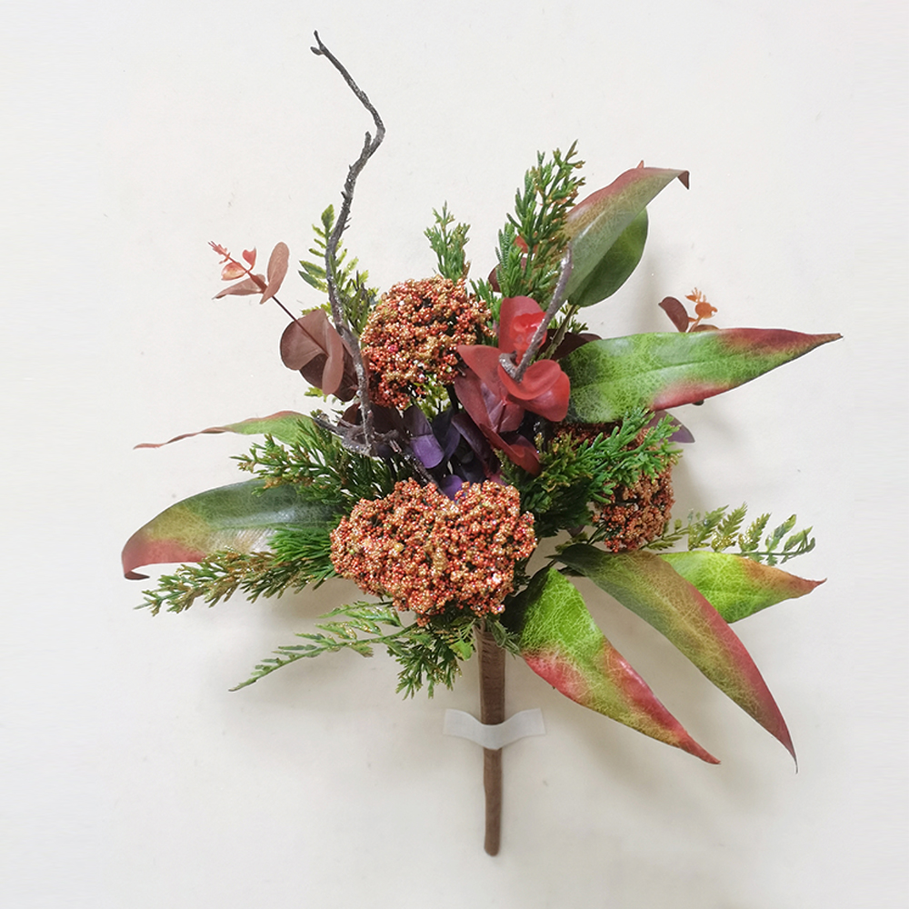 New style of decoration family spring floral hand wrapped floral real touch wreath artificial flowers in bulk