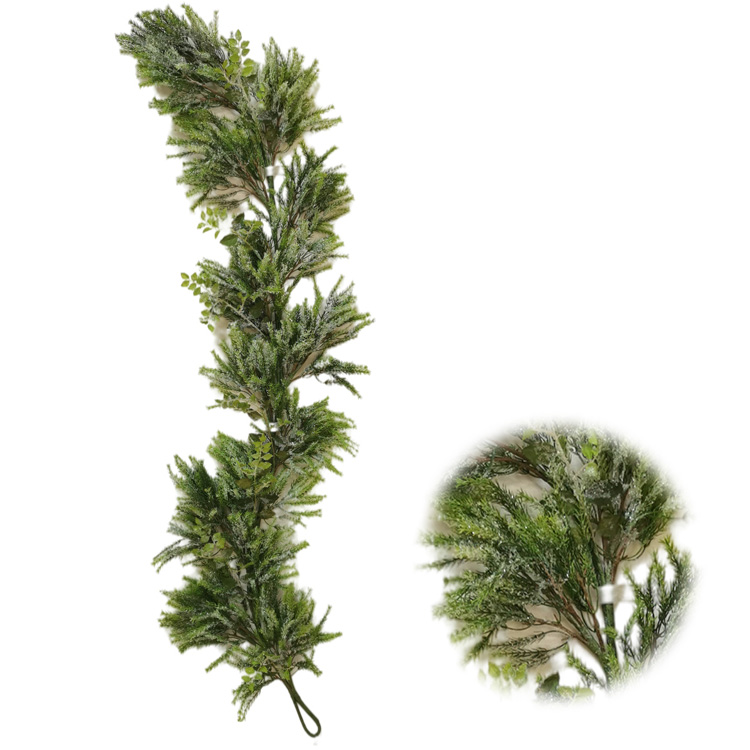 Arts And Crafts 182.88cm green garland Pine needles and leaves artificial decorative garland