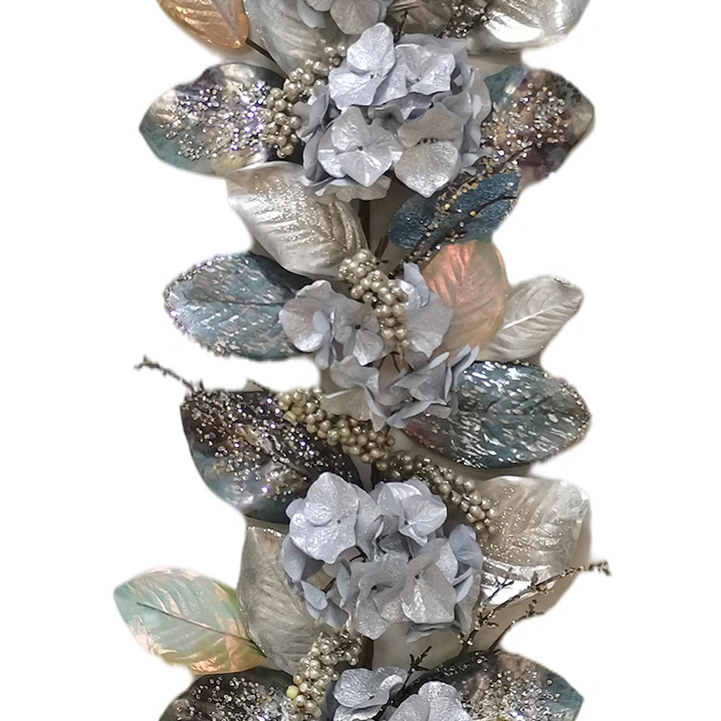 New Design blue hydrangea glitter garland Handy Carfts personalized 182.88cm garland