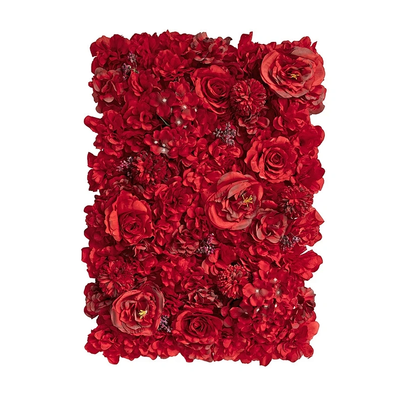 New Artificial Flowers Background Wall Diy Wedding Party Decoration Rose Peony Silk Grid Row Simulation Flowers Wall Flowers