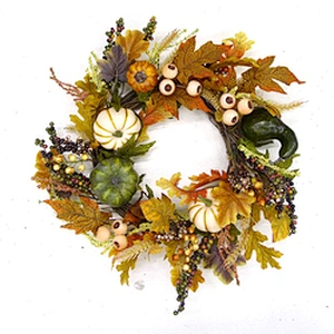 High Quality Autumn Wreaths For Front Door Home Wall Decoration Thanksgiving Halloween Harvest Party