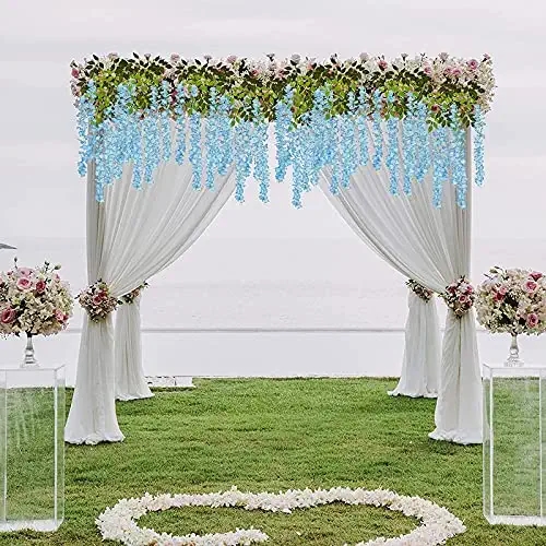 Decor Artificial Wisteria Vine Hanging Garland Silk Artificial Flowers String Home Party Wedding