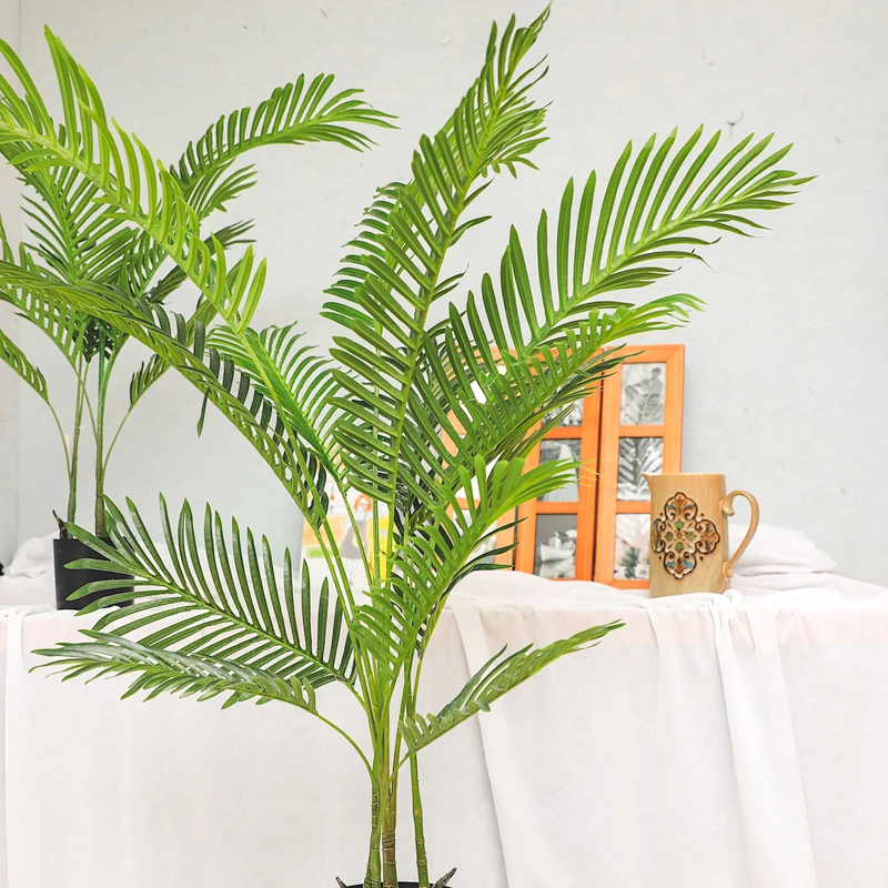 Wholesale Fashion Home Decor Evergreen Artificial Areca Palm Leaf Indoor Decoration Fan Areca Palm Tree Seed
