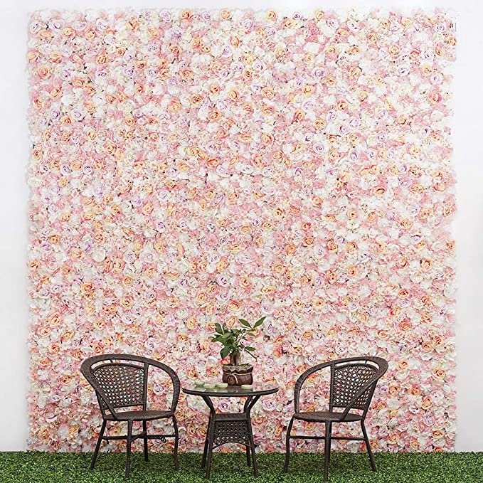 Interior decoration summer Flowers Wall Silk Peonies Rose Row Decor Marriage Iron Arch Backdrop Artificial Flower
