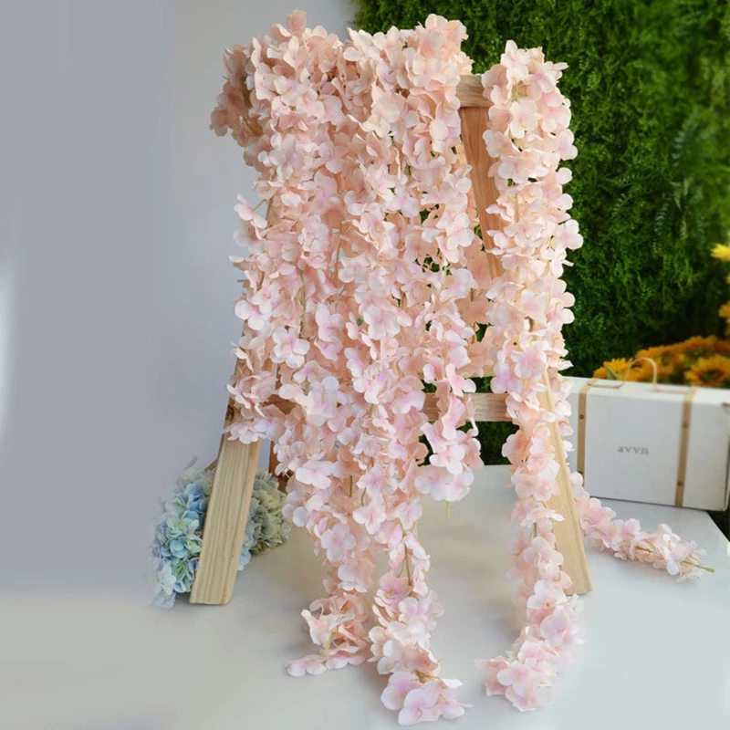 Hydrangea Vine Artificial Flowers Hanging Ceiling Wedding Decoration Artificial vine For Home Decor Garland Arch