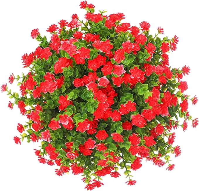 artificial flower Plants Outdoor UV Resistant Faux Outdoor Plastic artificial flower Indoor Outside for Wedding Garden Decor