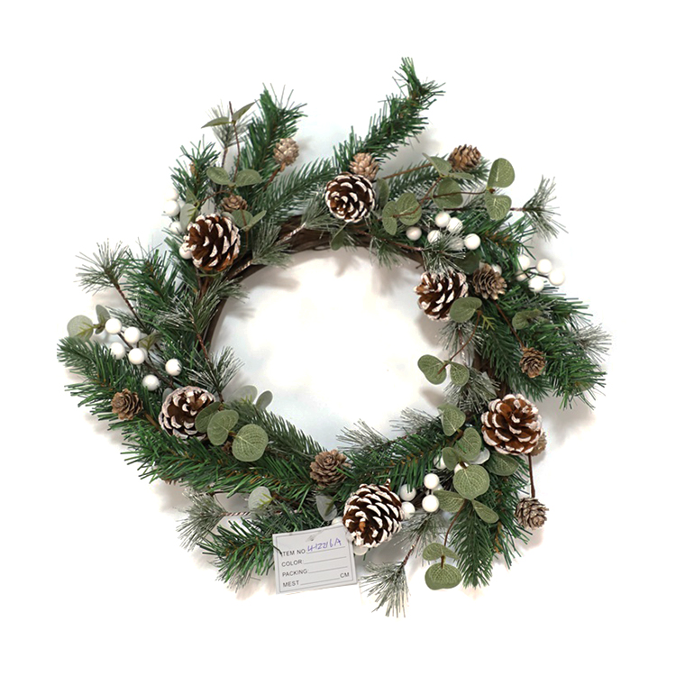 New Arrival 2020 Wholesale Artificial Xmas Christmas Hair Accessory Flower Wreath
