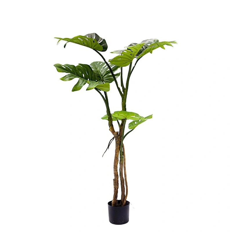 Wholesale Plastic Big Leaf Green Monstera Curvature Artificial Plant Monstera Tree