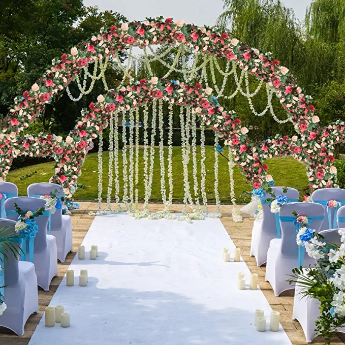 Rose Garland Artificial Rose Vine Silk Rose Artificial Flower Garland Hanging Rose Wall Art Wedding Party Garden Craft Decor